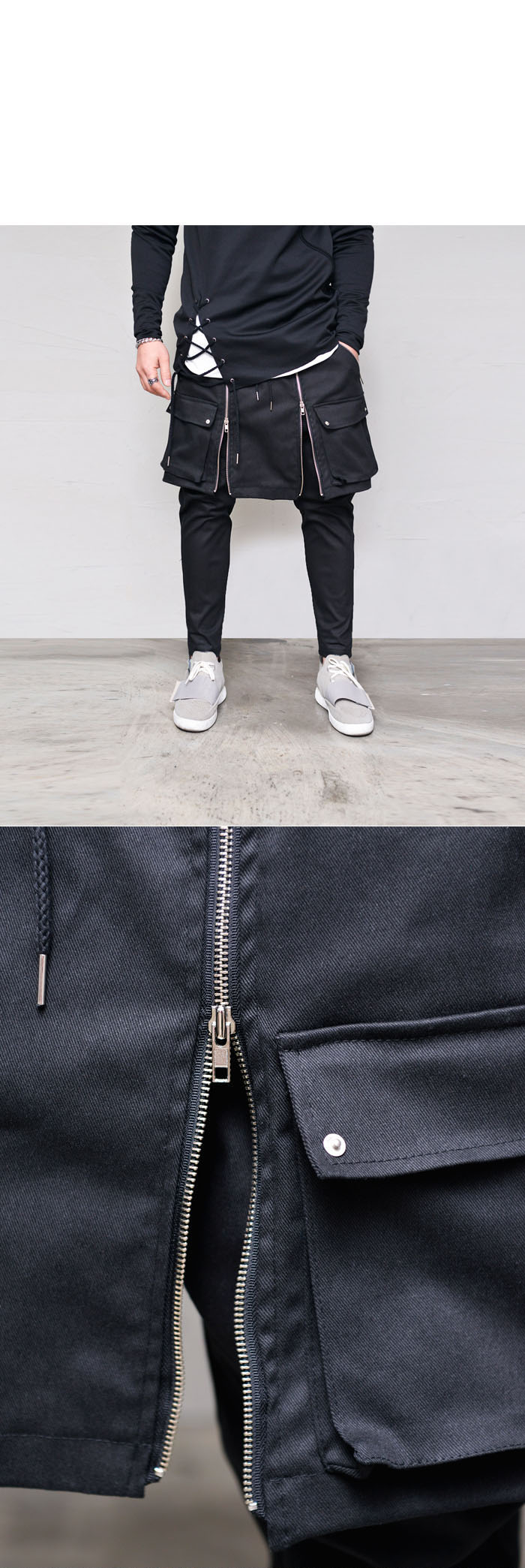 sweatpants with zipper at the bottom